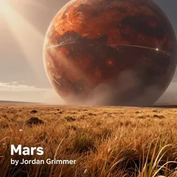 Mars, concept art, low angle, high detail, warm lighting, volumetric, godrays, vivid, beautiful, trending on artstation, by Jordan grimmer, huge scene, grass, art greg rutkowski
