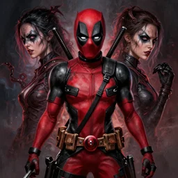 symmetry!! gantz portrait of megan fox as a female deadpool, unholy, intricate, highly detailed, dynamic lighting, digital art, digital painting, artstation, terence nielsen, sharp focus, illustration, art by artgerm and greg rutkowski and moebius, 8 k