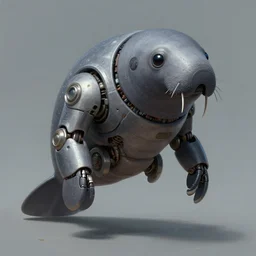 mech shaped like a manatee, machine, greg rutkowski, digital painting