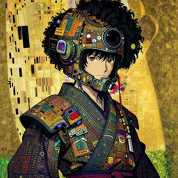 portrait of a ronin robbie as a gundam pilot, with an intricate, detailed, urban inspired hiphop afro futuristic helmet, vector behance hd jesper ejsing, rhads, makoto shinkai, lois van baarle, ilya kuvshinov, rossdraws, hd, 3 2 k, ilya kuvshinov, gustav klimt