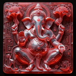 epic Khajuraho, Ganesha, Shiva, translucent, SSS, transparent, xray, vaporwave, red, flat shaped chrome relief, fossil, mechanic bionic fungus flower cyberpunk cats skeleton mechabot, maze, wires, joints, buttons, gears, dissection relief, by Lorenzo Ghiberti, by Goga Tandashvili, artstation, cgsociety, at Khajuraho, by jonathan ivy, by artgerm, by david lachapelle, shiny, octane, Hdri