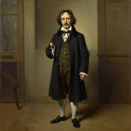 award - winning painting of a edgar alan poe, full body shot