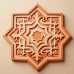 hyper-detailed maximalist abstract islamic art, 8k, 3d, ochre colour pallet