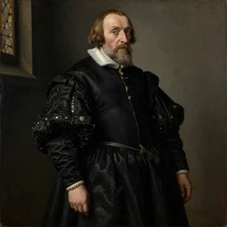 1 4 0 0 s renaissance full body portrait of an old manservant old servitor with black coat, painting by jan van eyck, northern renaissance art, oil on canvas, wet - on - wet technique, realistic, expressive emotions, intricate textures, illusionistic detail