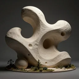 : hyperbolic abstract shapes art installation in museum zbrush  dalle2 macro lens  3d render unity unrealengine octane