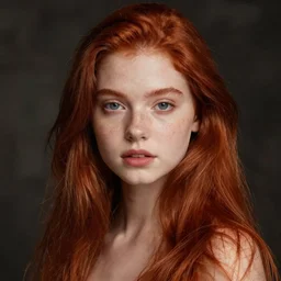 girl ; long straight red hair