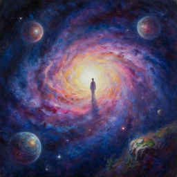 galactic astral realm journey in oil painting, trending on artstation, award winning, emotional vibrant, highly detailed surrealist art