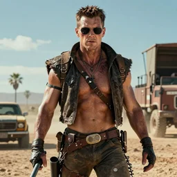 Gonzo as a villain in a Mad Max movie, promotional photography, 4K