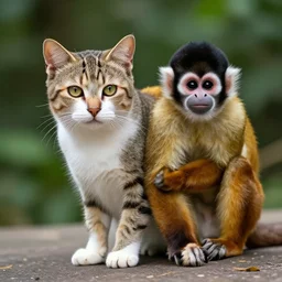 a hybrid between a cat and a spider monkey