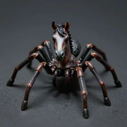 cyclops minature horse spider with 8 legs, trending on artstation, scary