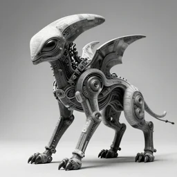 surreal alien beast, contemporary abstract puppet, intricate details, volumetric light, epic composition, photorealistic octane render, black and white, by bauhaus
