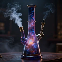 nebula smoke emerging from a bong, dramatic lighting, cinematic, establishing shot, extremely high detail, foto realistic, cinematic lighting, post processed, concept art, high details, cinematic, 8k resolution, beautiful detailed, photorealistic, digital painting, artstation, concept art, smooth, sharp focus, artstation trending, octane render, unreal engine