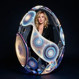 annie liebowitz portrait of a plasma energy tron dinosaur egg in the shape of a random geometric shape, made up of spiral glowing electric plates and patterns. cinestill