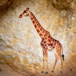 Giraffe cave painting