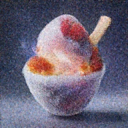 A beautiful galaxy made of ice-cream and fruits