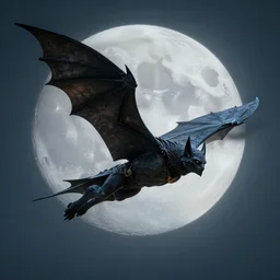 a man - bat creature flies, moonlit night, fantasy, wide angle, 8 k, high definition, insanely detailed, intricate, elegant, professionally retouched, soft lighting, art by artgerm and wlop