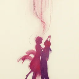 code art painting of falling in love