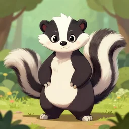 an anthropomorphic skunk, fursona!!!! trending on furaffinity, by kawacy, trending on artstation