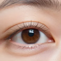 a macrophotograph closeup of eyelash mites on a human eye