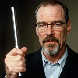 stunning film photograph of ( ( ( ( walter white holding a plumbus ) ) ) ), closeup, aperture 1. 2