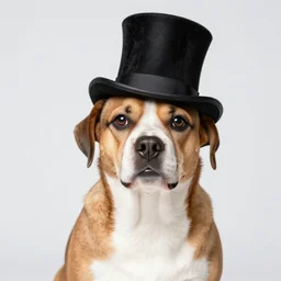dog wearing a top hat
