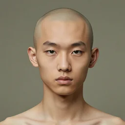 bald chinese boy surrealism art