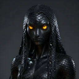 anaconda, black scales, amber eyes, artstation, cinematic