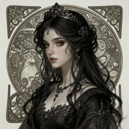 beautiful, dark fantasy, intricate, elegant, highly detailed, digital painting, artstation, concept art, matte, sharp focus, illustration, art by artgerm and alphonse mucha