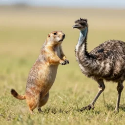 Prairie dog riding an Emu into battle