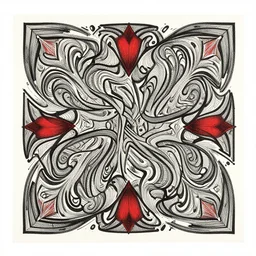 abstract curvy intricate pattern in style of victo ngai, roger dean, james jean, vladimir kush, crimson accent
