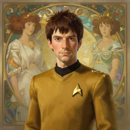 cute star trek officer grigori rasputin, natural lighting, path traced, highly detailed, high quality, digital painting, by don bluth and ross tran and studio ghibli and alphonse mucha, artgerm