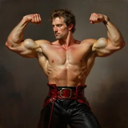 dr nathan fillion, flexing large muscles, wearing honey, crimson - black accessories, elegant, highly detailed, digital painting, matte, sharp focus, art by artgerm, frank frzetta, boris vallejo, bouguereau, beksinski, cinematic