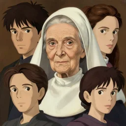 1 8 3 5 florence nightingale elderly, character face study, faces only, concept art finely detailed perfect art, painted by greg rutkowski makoto shinkai takashi takeuchi studio ghibli, pinterest, cevagraf comics