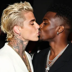 lil nas x kissing justin Bieber high detail
