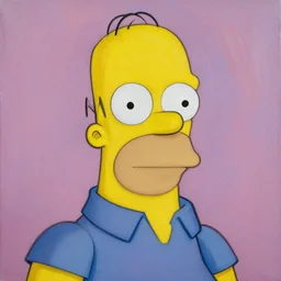 homer simpson portrait. palette knife oil painting on canvas by leonid afremov.