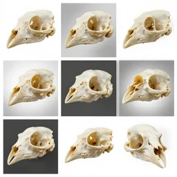 montage of style sheets, naturalist bird head made of detailed bone structure, macro photograph by wikipedia and naturalist museum