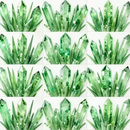 grasslike crystal shards, glassy crystalline glass, shiny green crystal shards, 2d texture, tileable texture, seamless texture