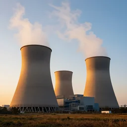 real combined cycle powerplant, sunrise, hyperdetailed, artstation, cgsociety, 8 k