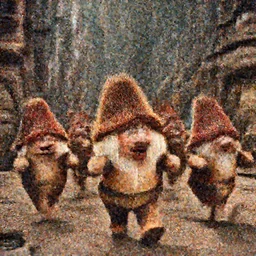 a film still of the Oompa Loompa uprising as the run riot through the factory