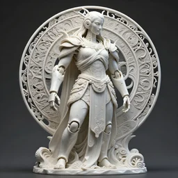 3 d octane render, ultra photorealistic, 8 k hyper detailed image unreal engine, a beautiful of a mystic esoteric robot pose roman samourai, organic ceramic white, ray tracing, on the art contemporary art, cyberpunk, alphonse mucha