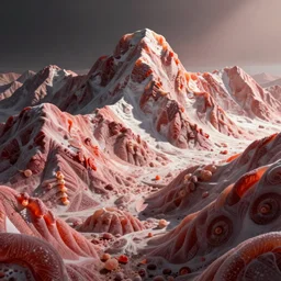 earth - like mountain range made from candy