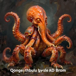 zoological portrait of orange cthulhu by gerald brom