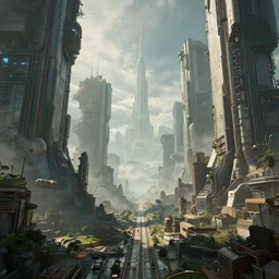 distopian city scifi, futuristic distopia, distopia megaliths, journey across the urban district, neverland and the gateway between dreams by beksinski, ultra hd rendered, ultra realsim