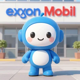 a cute new mascot character for exxon mobil