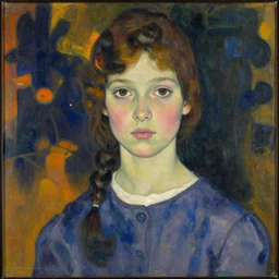 A decent young girl portrait by Egon Schiele.