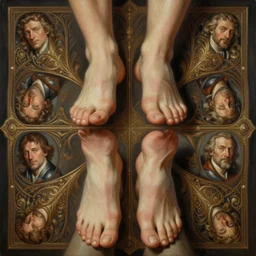 symmetry!! symmetrical painting of a man with feet instead of hands, intricate, elegant, highly detailed, centered, digital painting, artstation, concept art, smooth, sharp focus, illustration, artgerm, tomasz alen kopera, peter mohrbacher, donato giancola, joseph christian leyendecker, wlop, boris vallejo