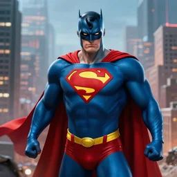 evil superman destroying city