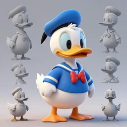 award - winning detailed concept art of a cute iconic anthropomorphic duck character wearing a sailor suit. art by wlop on bcy. net, realistic. detailed feathers, art by cheng yi. artstationhd, artgerm, 3 dcg, pixar zootopia. 3 d rendering, high quality model sheet, donald