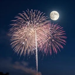 fireworks in the moon