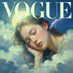 3 d, sci - fi, morning, sleepy fashion model face, sun, cinematic, clouds, lightning flashes, vogue cover style, poster art, light green and deep blue mood, realistic painting, intricate oil painting, high detail, figurative art, multiple exposure, poster art, 3 d, by tooth wu and wlop and beeple and greg rutkowski